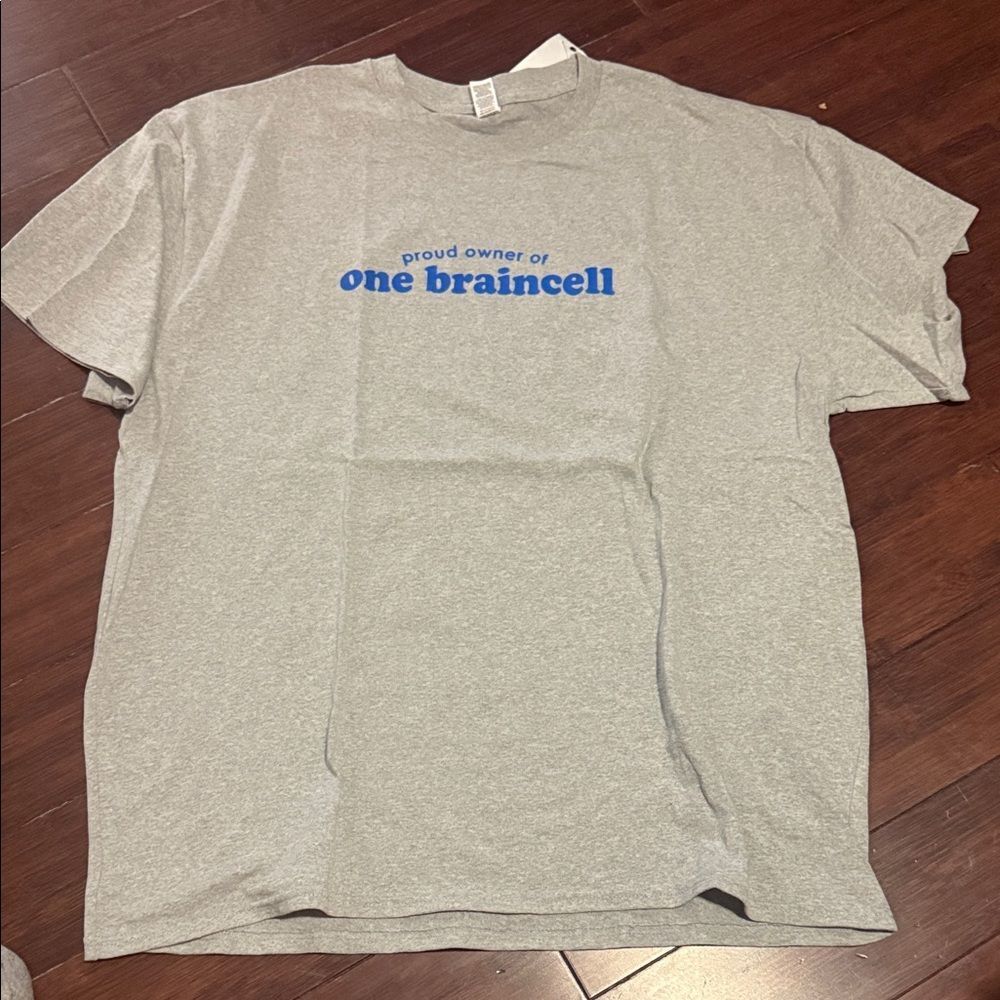 Gray Graphic T-Shirt "Proud Owner of One Braincell" BRAND NEW - Size XL - NWT